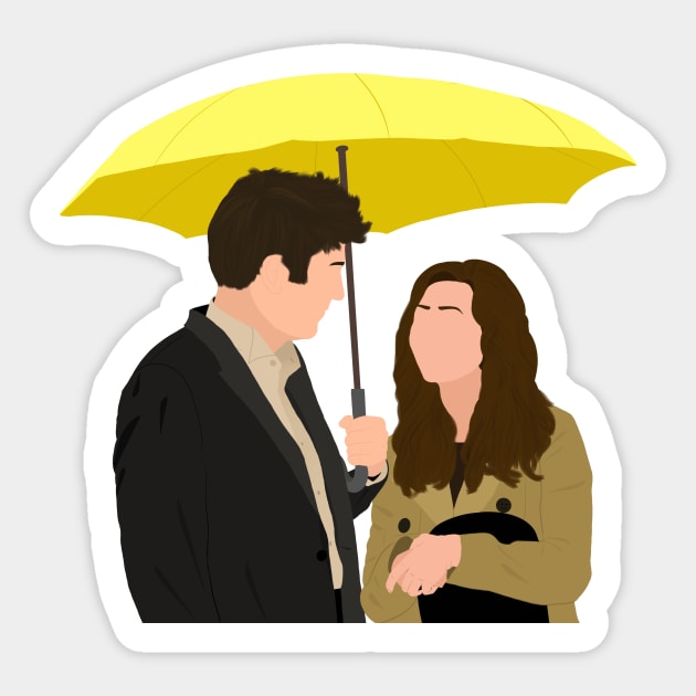 How I Met Your Mother Ted and Tracy Yellow Umbrella Sticker by senaeksi